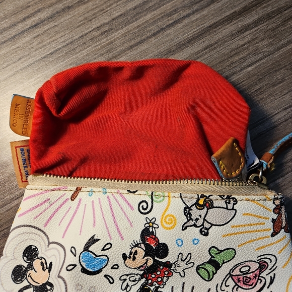 Dooney & Bourke Cream Disney Sketch Zip Pouch with Multicolor Accents - Picture 11 of 11